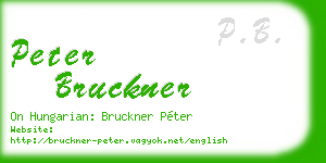 peter bruckner business card