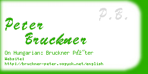 peter bruckner business card